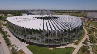 Aerial shot of Cambridge Biomedical Campus